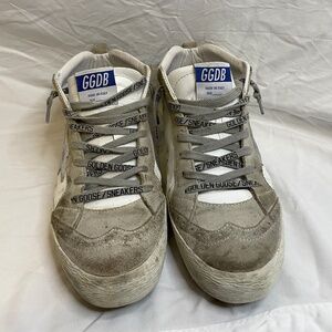 Golden Goose Mid Star Leather White High Top Sneakers